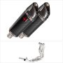Lextek SP9C Gloss Carbon Fibre Exhaust System 300mm for Honda CBR1100XX Blackbird (97-08)
