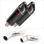 Lextek SP9C Gloss Carbon Fibre Exhaust 300mm with Link Pipes for Kawasaki Z1000 (14-19)