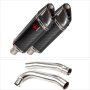 Lextek SP9C Gloss Carbon Fibre Exhaust 300mm with Link Pipe for Honda VTR 1000 (97-05)