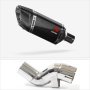 Lextek SP11C Gloss Carbon Fibre Exhaust 200mm with Link Pipe for Kawasaki Ninja H2 SX (18-...