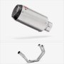 Lextek CP1 Matt S/Steel Carbon Tip Exhaust System 150mm for Yamaha YZF R3 (18-20)