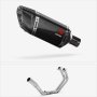 Lextek SP11C Gloss Carbon Fibre Exhaust System 200mm for Yamaha YZF R3 (18-20)