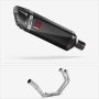 Lextek SP9C Gloss Carbon Fibre Exhaust System 300mm for Yamaha YZF R3 (18-20)