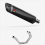 Lextek SP7C Gloss Carbon Fibre Exhaust System 400mm for Yamaha YZF R3 (18-20)