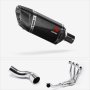 Lextek SP11C Gloss Carbon Fibre Exhaust System 200mm for Kawasaki Z900 (20-23)