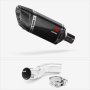 Lextek SP11C Gloss Carbon Fibre Exhaust 200mm with Link Pipe for Kawasaki Z H2 (20-23)