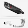 Lextek SP9C Gloss Carbon Fibre Exhaust System 300mm for Kawasaki Z H2 (20-23)
