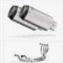 Lextek CP1 Matt S/Steel Carbon Tip Twin Exhaust System 150mm for Kawasaki Ninja 1000SX 20-