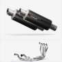 Lextek GP8C Carbon Fibre GP Stubby Twin Exhaust System 240mm for Kawasaki Ninja 1000SX 20-