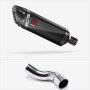 Lextek SP9C Gloss Carbon Fibre Exhaust 300mm with Link Pipe for Kawasaki Z900 (20-23)
