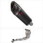 Lextek SP9C Gloss Carbon Fibre Exhaust System 300mm for BMW S1000XR (15-19)