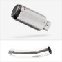 Lextek CP1 Matt S/Steel Carbon Tip Exhaust 150mm with Link Pipe for Suzuki SV650 (99-02)