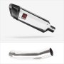 Lextek SP4 Polished Stainless Steel Exhaust 300mm with Link Pipe for Suzuki SV650 (99-02)