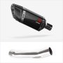 Lextek SP11C Gloss Carbon Fibre Exhaust 200mm with Link Pipe for Suzuki SV650 (99-02)