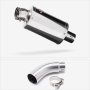 Lextek OP4 Polished S/Steel Exhaust 200mm with Link Pipe for Yamaha MT-03 (16-22)