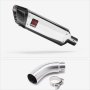 Lextek SP4 Polished Stainless Steel Exhaust 300mm with Link Pipe for Yamaha MT-03 (16-22)