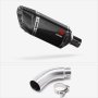 Lextek SP11C Gloss Carbon Fibre Exhaust 200mm with Link Pipe for Yamaha MT-03 (16-22)