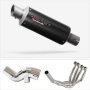 Lextek Stainless Steel GP8C Carbon Fibre Exhaust System 240mm for Kawasaki Ninja H2 SX (18...
