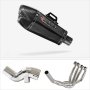 Lextek Stainless Steel XP13C Carbon Fibre Exhaust System 210mm for Kawasaki Ninja H2 SX (1...