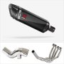 Lextek Stainless Steel SP9C Carbon Fibre Exhaust System 300mm for Kawasaki Ninja H2 SX (18...
