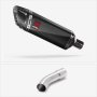 Lextek SP9C Gloss Carbon Fibre Exhaust 300mm with Link Pipe for Suzuki GSX-S 1000 (21-23)