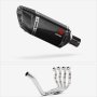 Lextek Stainless Steel SP11C Gloss Carbon Fibre Exhaust System 200mm for Yamaha YZF R6 (99...