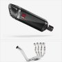 Lextek Stainless Steel SP9C Gloss Carbon Fibre Exhaust System 300mm for Yamaha YZF R6 (99-...