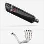 Lextek Stainless Steel SP7C Gloss Carbon Fibre Exhaust System 400mm for Yamaha YZF R6 (99-...