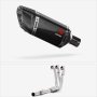 Lextek SP11C Gloss Carbon Fibre Exhaust System 200mm Low Level for Yamaha MT-09 (21-23)