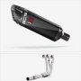Lextek SP9C Gloss Carbon Fibre Exhaust System 300mm Low Level for Yamaha MT-09 (21-23)