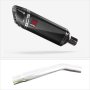 Lextek Stainless Steel SP9C Carbon Fibre Exhaust 300mm with Link Pipe