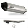 Lextek RP1 Gloss S/Steel Oval Exhaust 400mm with Link Pipe for Suzuki GSF 600 Bandit (95-0...