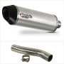Lextek RP1 Gloss S/Steel Oval Exhaust 400mm with Link Pipe for Suzuki GSXR 600/750 (08-10)
