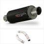 Lextek GP8C Carbon Fibre GP Stubby Exhaust 240mm with Link Pipe for Yamaha YZF R1 (09-14)