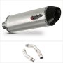 Lextek RP1 Gloss S/Steel Oval Exhaust 400mm with Link Pipe for Yamaha YZF R1 (09-14)