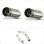Lextek CP1 Matt S/Steel Carbon Tip Exhaust 150mm with Link Pipe for Yamaha YZF R1 (09-14)
