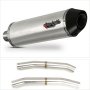 Lextek RP1 Gloss S/Steel Oval Exhaust 400mm with Link Pipes for Suzuki GSX 1300 R Hayabusa...