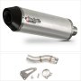 Lextek RP1 Gloss S/Steel Oval Exhaust 400mm Low Level with Link Pipe