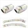 Lextek YP4 S/Steel Stubby Exhaust 200mm with Link Pipes for Kawasaki ZZR1400 (12-19)