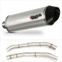 Lextek RP1 Gloss S/Steel Oval Exhaust 400mm with Link Pipes for Kawasaki ZZR1400 (12-19)