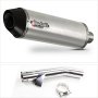 Lextek RP1 Gloss S/Steel Oval Exhaust 400mm with Link Pipe for Yamaha FZS 600 Fazer (97-03...