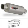 Lextek GP1 Matt S/Steel GP Stubby Exhaust System 240mm for Yamaha T-Max 500 (02-13)