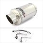 Lextek YP4 S/Steel Stubby Exhaust System 200mm for Yamaha T-Max 530 (14-16)