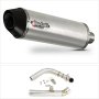 Lextek RP1 Gloss S/Steel Oval Exhaust System 400mm for Yamaha YZF-R125 / MT-125 (14-18)