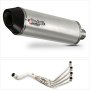 Lextek RP1 Gloss S/Steel Oval Exhaust System 400mm for Honda CBR650F/CB650F (14-19)