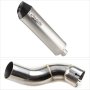 Lextek RP1 Gloss S/Steel Oval Exhaust 400mm with Link Pipe for Kawasaki Z900 (17-19)