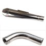 Lextek AC1 Polished Classic Exhaust 350mm with Link Pipe for Honda CB1000R (08-17)