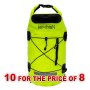 Lextek Waterproof Drybag Backpack 30Litre Fluorescent Yellow (10 for the price of 8)