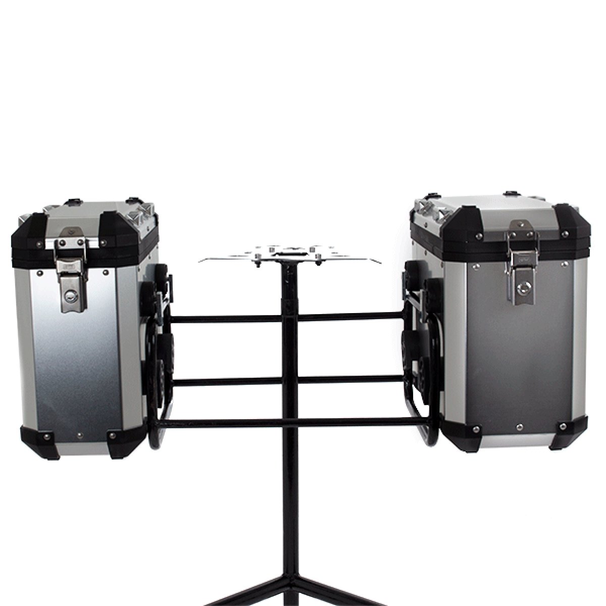 Lextek Aluminium Pannier Set 76L With Mounting Brackets Silver