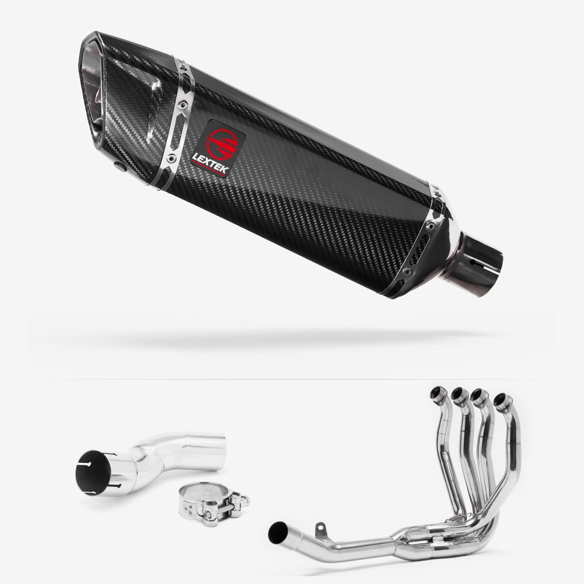 Lextek Carbon Fibre SP9C 300mm Exhaust System for Kawasaki Z H2 (20-24) Polished